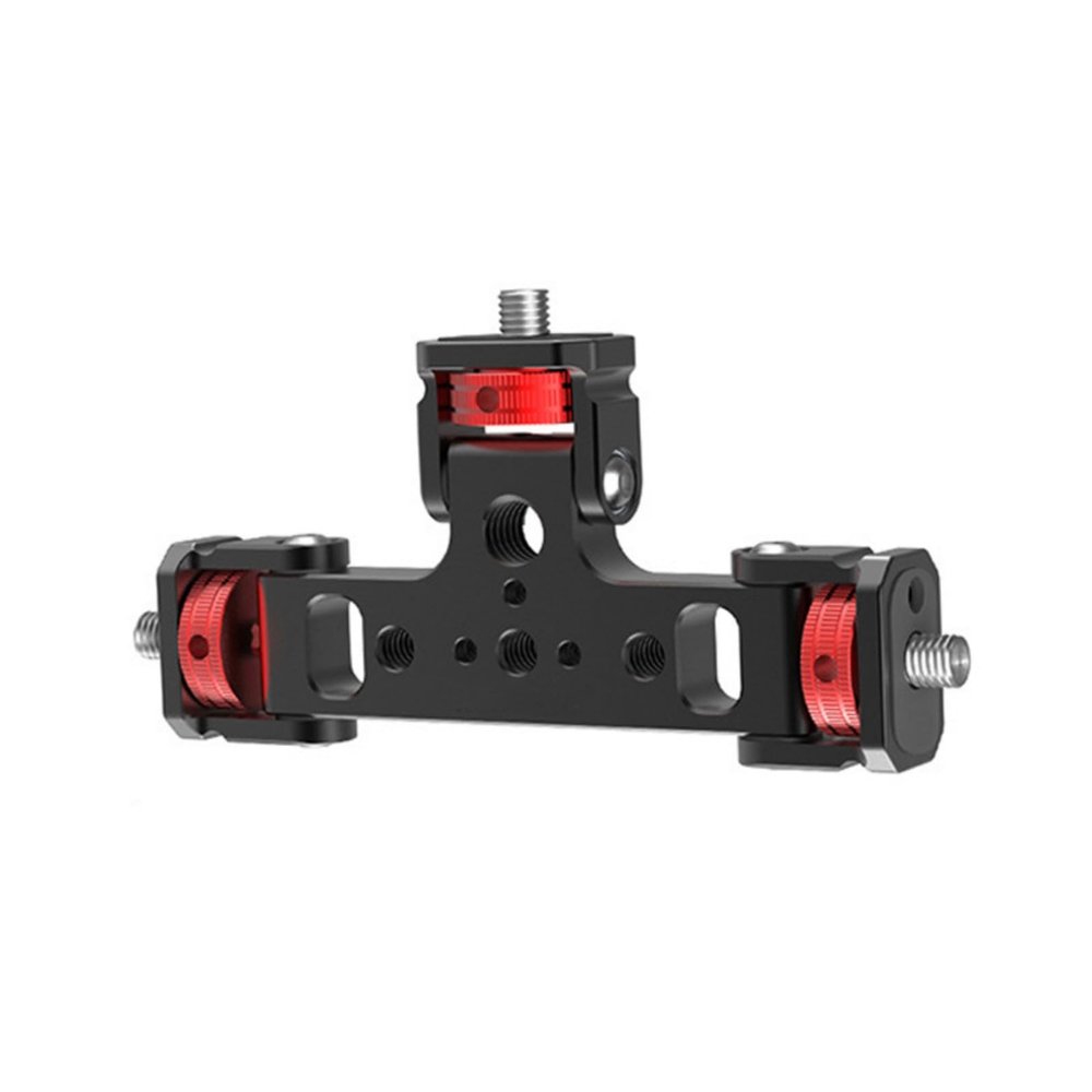 Adjustable Triple Mount Stand Aluminum 1/4inch for Action Camera Phone LED Tripod Live Stream Selfie Stick Holder Aluminum Camera Adapter Stand
