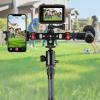 Adjustable Triple Mount Stand Aluminum 1/4inch for Action Camera Phone LED Tripod Live Stream Selfie Stick Holder Aluminum Camera Adapter Stand view 2