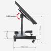 LWJQRSP Height Adjustable Mobile TV Mount Stand - Mobile TV Cart on Wheels - Heavy Duty TV Cart Stand Low Height Monitor Cart for 32-70 Inch Flat Curved Screen TV,Black view 2