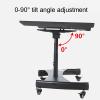 LWJQRSP Height Adjustable Mobile TV Mount Stand - Mobile TV Cart on Wheels - Heavy Duty TV Cart Stand Low Height Monitor Cart for 32-70 Inch Flat Curved Screen TV,Black view 3