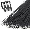 100PCS Heavy-Duty Metal Zip Ties, 11.8 Inch Black Stainless Steel Locking Cable Ties, UV Resistant for Fence, Pipe, Exhaust, Vehicle, Farm & Industrial Use view 1
