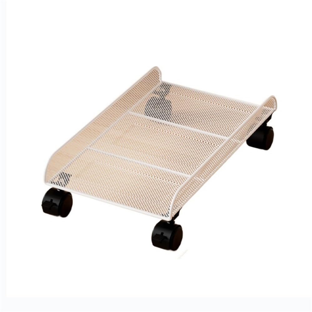 Adjustable Monitor Stand CPU Stand Metal CPU Stand Under Desk with Locking Caster Wheels Gaming PC Holder, PC Stand for Floor CPU Stand Fits for Most Gaming PC Arm Monitor(White),White