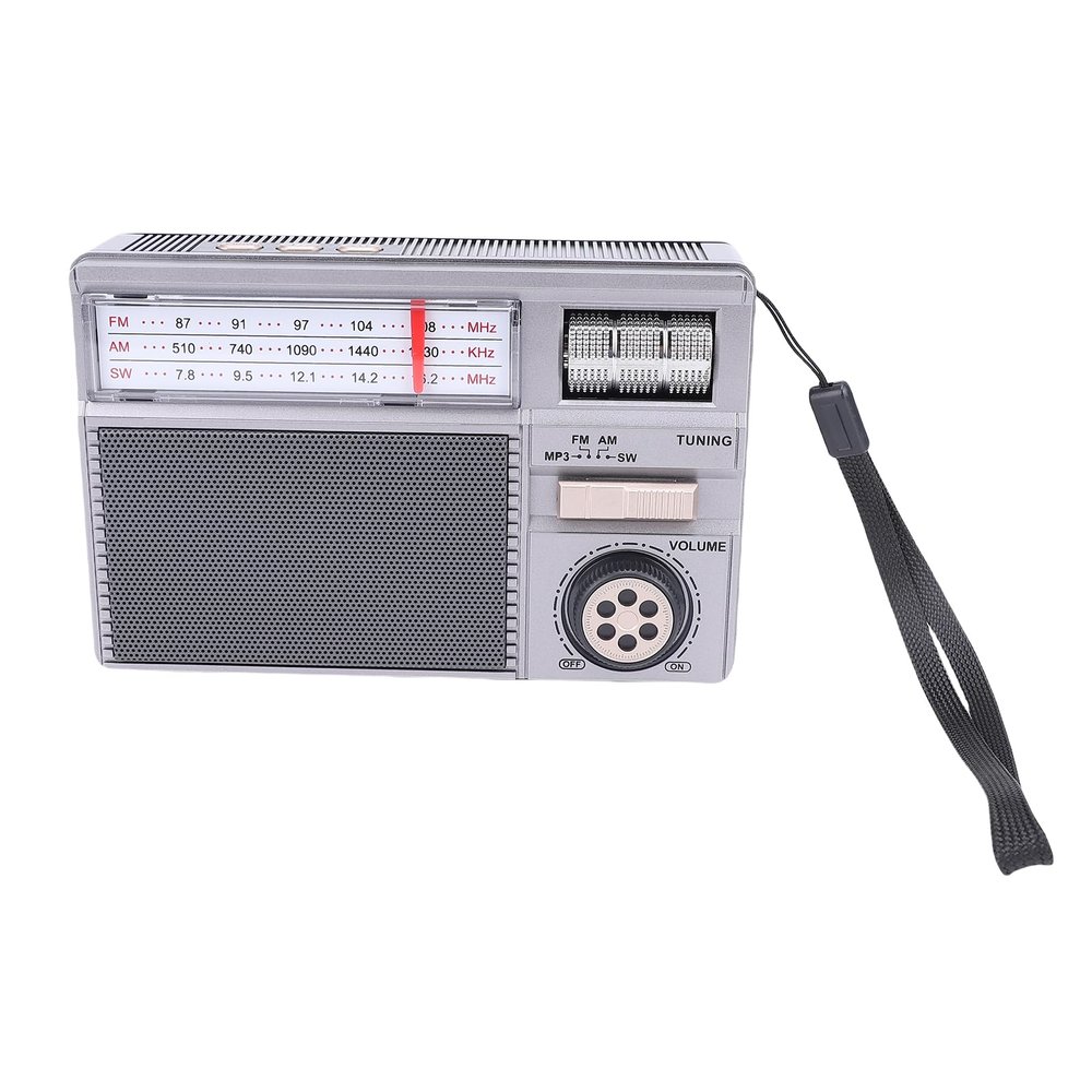 Bewinner Bluetooth Solar Radio, Portable AM FM SW Radio with Solar Panel USB Charging, Retro Wireless Speaker for Camping, Outdoor, Emergency Preparedness (Grey)