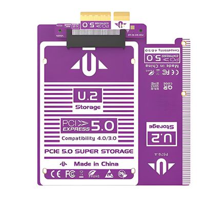 AoQhir PCIe to U.2 U.3 NVMe SSD Adapter Card 128Gbps / 64Gbps Expansion Board with Gold-Plated Connector, Stable Signal, High-Efficiency Heat Dissipation (P579)