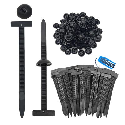 100 Pcs Zip Ties, Nylon Universal Cable Tie Buckle, Cable Ties, Zip Clips for car/bike/motorcycle quick fixing