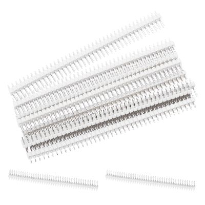 MECCANIXITY Straight Pin Header DIP Double Row 40 Pin 2.54mm Pitch Copper for PCB Pack of 10,White