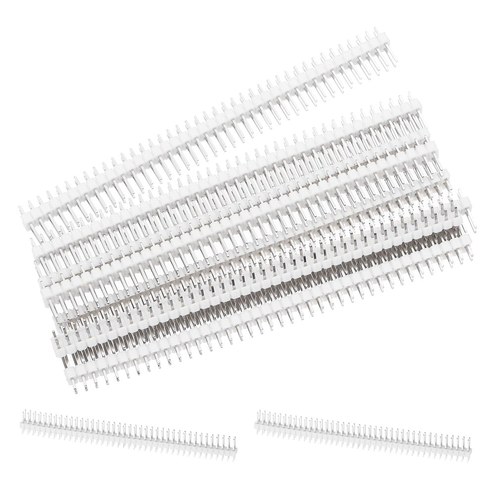MECCANIXITY Straight Pin Header DIP Double Row 40 Pin 2.54mm Pitch Copper for PCB Pack of 10,White