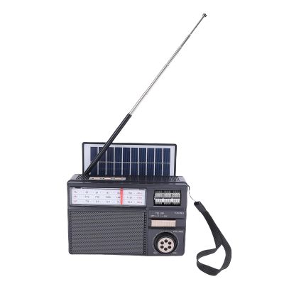 Bewinner Bluetooth Solar Radio, Portable AM FM SW Radio with Solar Panel USB Charging, Retro Wireless Speaker for Camping, Outdoor, Emergency Preparedness (Black)