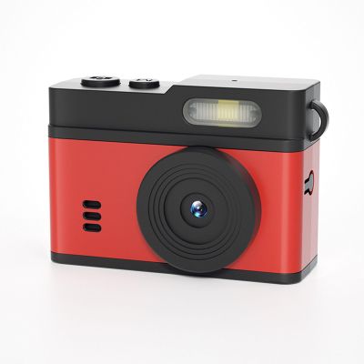 Bewinner Keychain Camera 1080P HD 12MP, 0.96 Inch Display Vintage Mini Camera with LED Fill Light, Portable Travel Video Recorder for Kids Teens, Outdoor Adventures (Black Red)