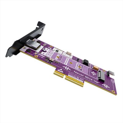AoQhir P521 PCIe 5.0 X4 to M.2 NVMe SSD Adapter Card with Remote Boot 128Gbps High-Speed Expansion, Gold-Plated PCB, Aluminum Heatsink, Stable Signal Transmission