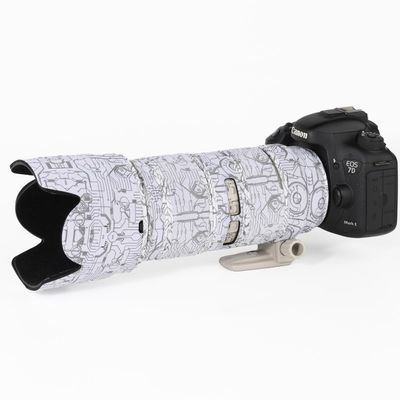 CHASING BIRDS Lens Camouflage Waterproof Coat for Canon EF 70-200mm F2.8 L is USM II III Rainproof Lens Protective Cover Version IV (Electric White)