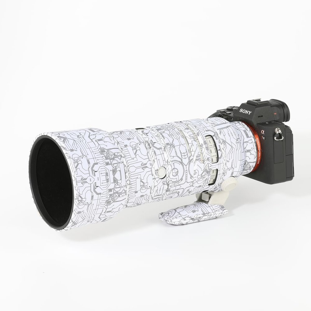 CHASING BIRDS Lens Camouflage Waterproof Coat for Sony FE 70-200mm F4 G OSS Rainproof Lens Protective Cover (Electric White)