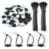 100pcs Self-Locked Nylon Cable Tie Square Self Adhesive Wire Zip Fixed Seat Holder Cable Tie Mount Base(Black,4x200mm(30x30)) view 1