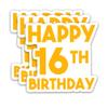 (3Pcs) Happy 16th Birthday Sticker  Cheers to 16 Years Stickers Waterproof Vinyl Decals for 16th Birthday Gifts, Water Bottles, Scrapbooks, Journals, 3 x 2.8 inch view 1