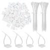 100pcs Self-Locked Nylon Cable Tie Square Self Adhesive Wire Zip Fixed Seat Holder Cable Tie Mount Base(White,4x200mm(30x30)) view 1