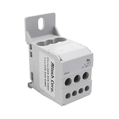 Altech, 38049, Power Distribution Unit (PDU) - 80A 600V - Plastic Housing - 6 AC Outlets - DIN Rail - Panel Mount. (2 Item/s)