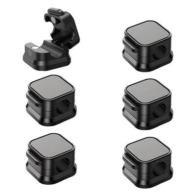 6 Pack Magnetic Cable Clips Magnetic Cord Organizer Adhesive Wire Holder for Home Office Car Desk Nightstand Wall