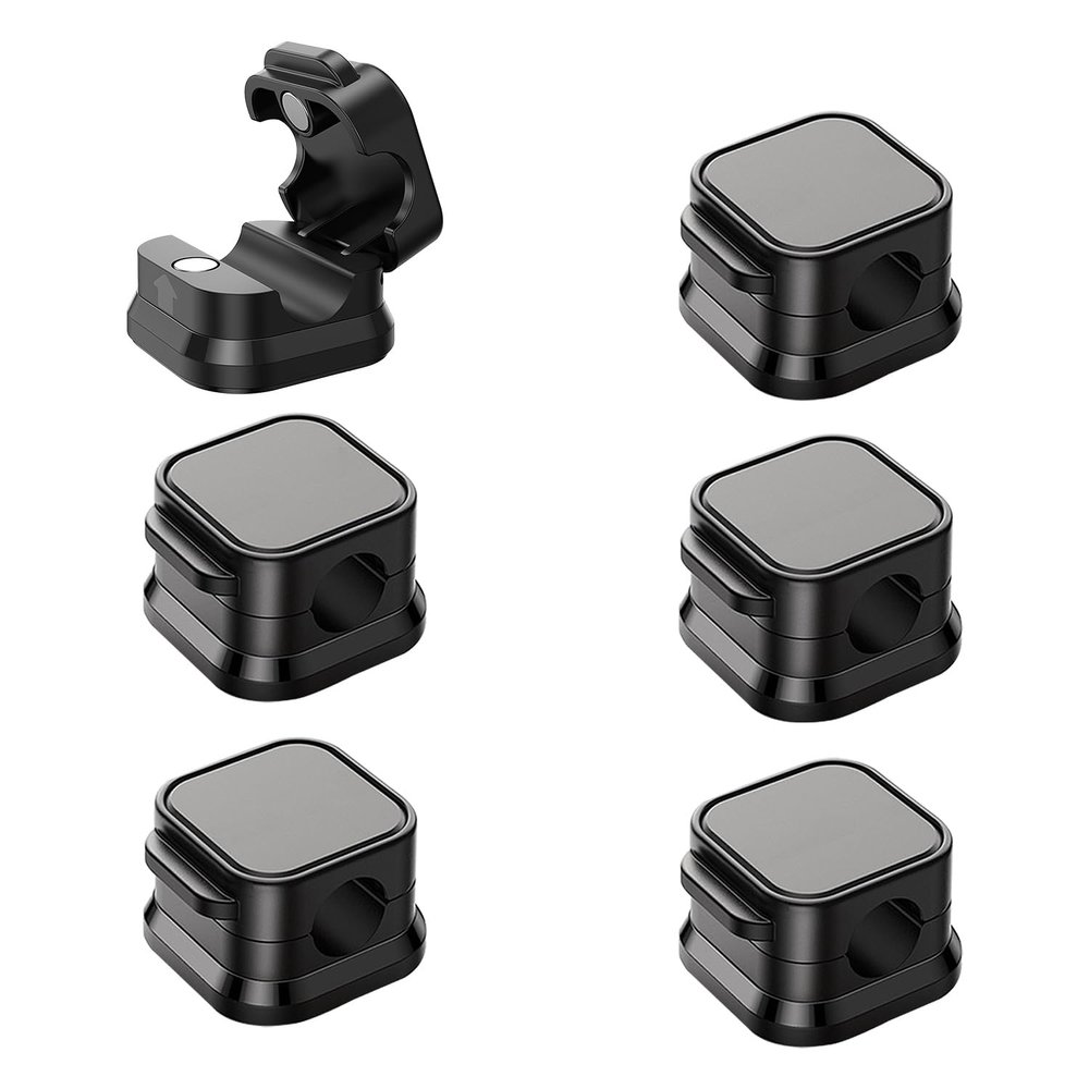6 Pack Magnetic Cable Clips Magnetic Cord Organizer Adhesive Wire Holder for Home Office Car Desk Nightstand Wall