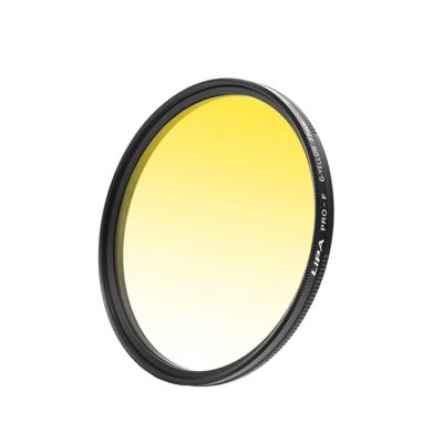 Round Color Gradient Lens Filter for SLR Cameras - Special Effects for Balanced Light and High Transmittance(Gradient Yellow 62mm)