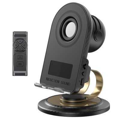 Cell Phone Stand with Instant Wireless Induction Bluetooth Speaker(Video Control/Camera Control), Portable Bluetooth Speaker for Home and Outdoors, All Day Playtime, Compatible with iOS/Android