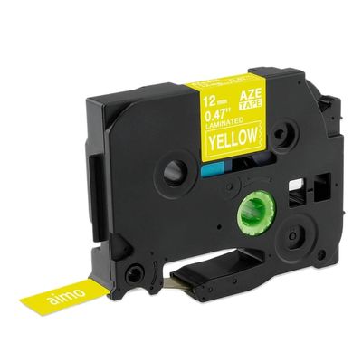 12mm Black On Lemon Yellow Replace Label Tape TZe 231 TZe-MQY31 TZe-MQ531 TZe-MQE31 TZe-MQF31 TZe-MQG31 Compatible with E105 Label Printer(White on Yellow)