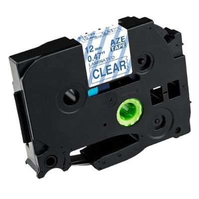 12mm Black On Lemon Yellow Replace Label Tape TZe 231 TZe-MQY31 TZe-MQ531 TZe-MQE31 TZe-MQF31 TZe-MQG31 Compatible with E105 Label Printer(Blue on Clear)
