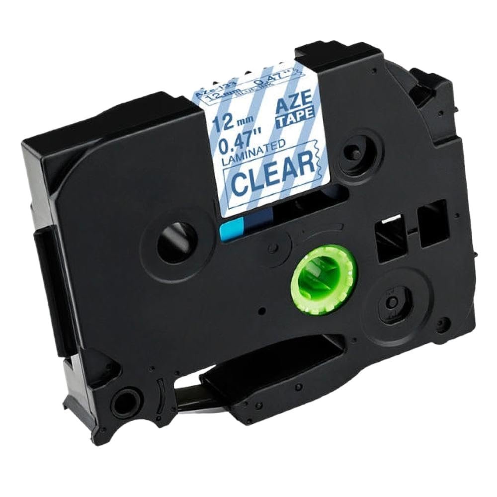 12mm Black On Lemon Yellow Replace Label Tape TZe 231 TZe-MQY31 TZe-MQ531 TZe-MQE31 TZe-MQF31 TZe-MQG31 Compatible with E105 Label Printer(Blue on Clear)