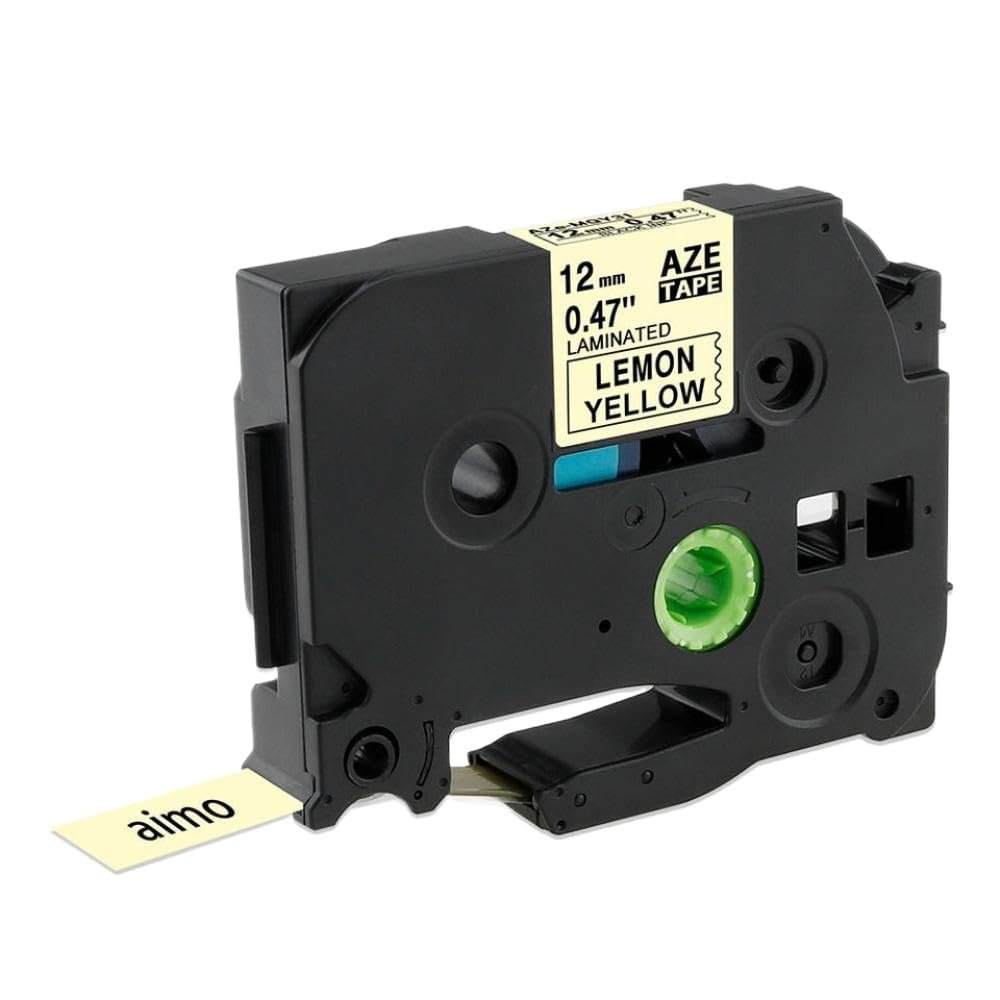 12mm Black On Lemon Yellow Replace Label Tape TZe 231 TZe-MQY31 TZe-MQ531 TZe-MQE31 TZe-MQF31 TZe-MQG31 Compatible with E105 Label Printer(Lemon Yellow)