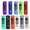 [ 2 Pack] Glow Silicone Remote Cover Replacement for 3nd Gen. / 4K / 4K Max HD Streaming Remote Controller, Anti-Slip Washable Protective Remote Case with Lanyard, Glowing in The Dark-Purple and Blue view 2