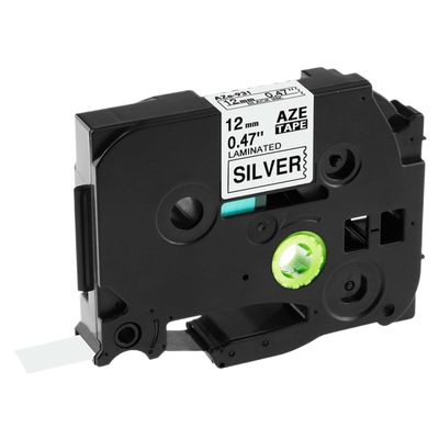 12mm Black On Lemon Yellow Replace Label Tape TZe 231 TZe-MQY31 TZe-MQ531 TZe-MQE31 TZe-MQF31 TZe-MQG31 Compatible with E105 Label Printer(Black On Sliver)