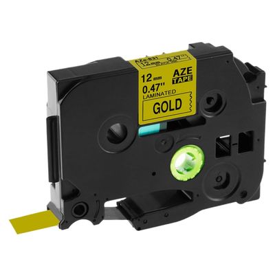 12mm Black On Lemon Yellow Replace Label Tape TZe 231 TZe-MQY31 TZe-MQ531 TZe-MQE31 TZe-MQF31 TZe-MQG31 Compatible with E105 Label Printer(Black On Gold)