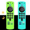 [ 2 Pack] Glow Silicone Remote Cover Replacement for 3nd Gen. / 4K / 4K Max HD Streaming Remote Controller, Anti-Slip Washable Protective Remote Case, Glowing in The Dark - Purple and Pink view 1