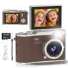 4K Digital Camera,Autofocus 48MP Selfie Camera with 180 Flip Screen,Kids Digital Camera 8X Zoom Anti Shake Compact Cameras for Photography,32GB TF Card for Kids Teens Beginner view 1