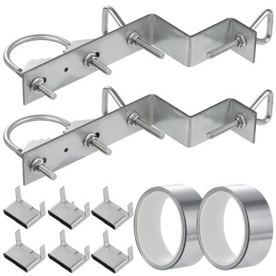 Antenna Chimney Mount Bracket Kit,Pure Stainless Steel,for Chimney up to 18 Feet in Diameter,2 Sets (Z-Style Bracket)