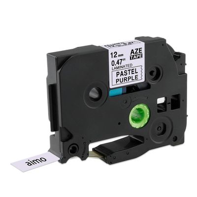 12mm Black On Lemon Yellow Replace Label Tape TZe 231 TZe-MQY31 TZe-MQ531 TZe-MQE31 TZe-MQF31 TZe-MQG31 Compatible with E105 Label Printer(Pastel Purple)