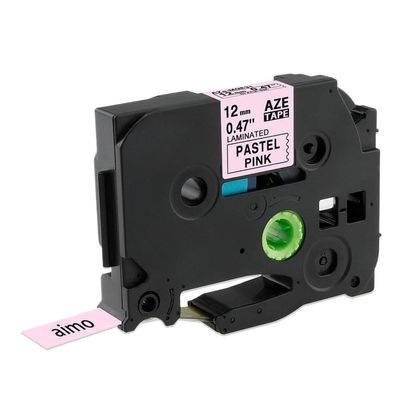 12mm Black On Lemon Yellow Replace Label Tape TZe 231 TZe-MQY31 TZe-MQ531 TZe-MQE31 TZe-MQF31 TZe-MQG31 Compatible with E105 Label Printer(Pastel Pink)