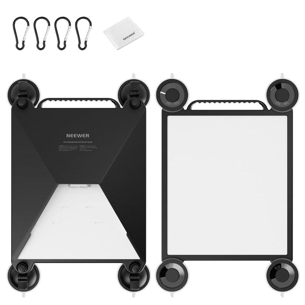 NEEWER Suction Cup Mount for Car Compatible with Starlink Mini, 2 in 1 Satellite Mounting Kit & Protective Silicone Case with Cleaning Cloth for Car Window Sunroof RVs Boat & Road Trip, ST91