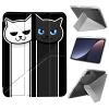 Case for iPad (A16) 11th Gen 11 inch 2025 with Pencil Holder, iPad 10th Gen 10.9 inch 2022,Ultra Thin Lightweight Y-Shaped Stand Cover Auto Wake/Sleep,Black White Cat Faces view 1