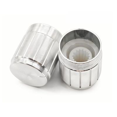 IBYZSO 5 Pcs 13x13mm Aluminium Knob Cap Silver 6mm Spline Shaft Replacement Control Handle for Potentiometer