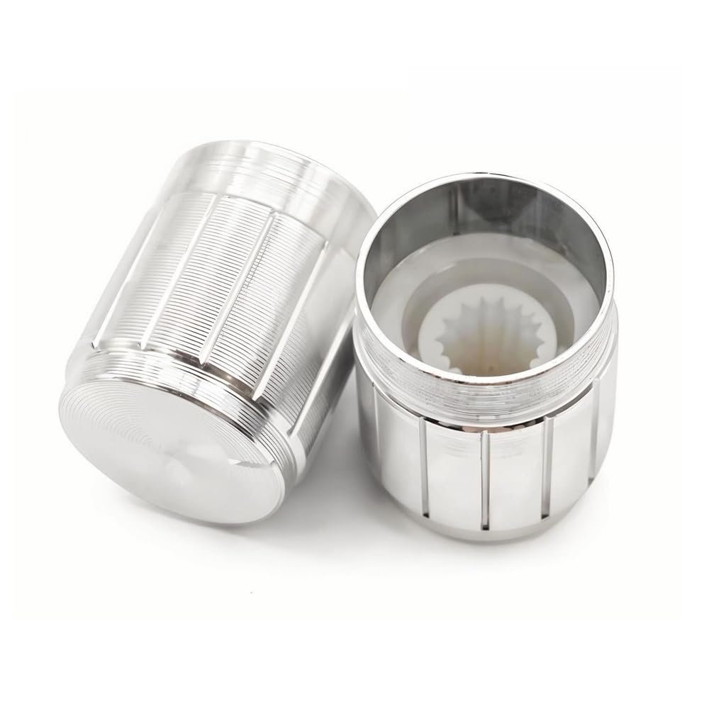 IBYZSO 5 Pcs 13x13mm Aluminium Knob Cap Silver 6mm Spline Shaft Replacement Control Handle for Potentiometer