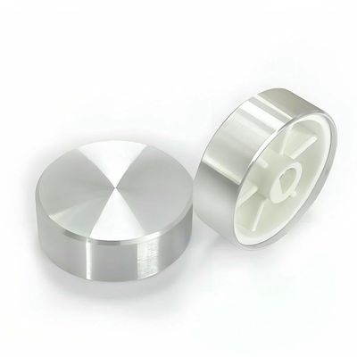 IBYZSO 5 Pcs 15x10mm 6mm Half-Shaft/D-Shaft Control Knob Silver Aluminum Knob Cap for Automotive, Industrial Use