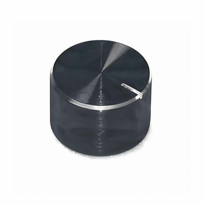 IBYZSO 5 Pcs 15x10mm 6mm Half-Shaft/D-Shaft Control Knob Black Aluminum Knob Cap for Automotive, Industrial Use