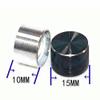IBYZSO 5 Pcs 15x10mm 6mm Half-Shaft/D-Shaft Control Knob Black Aluminum Knob Cap for Automotive, Industrial Use view 2
