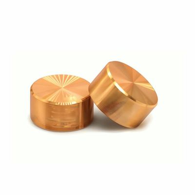 IBYZSO 2 Pcs 25x13mm 6mm Half-Shaft/D-Shaft Control Knob Gold Aluminum Knob Cap for Automotive, Industrial Use