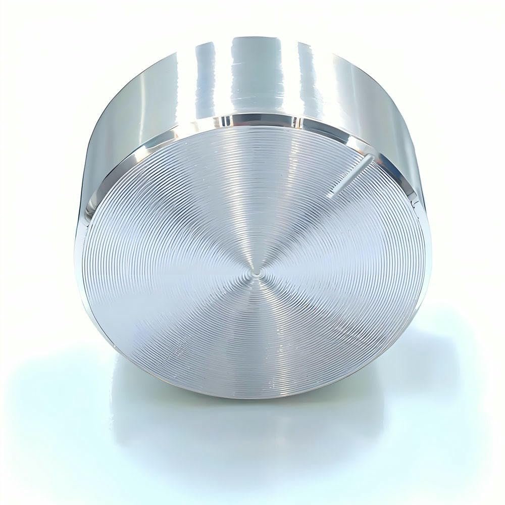 IBYZSO 2 Pcs 25x13mm Aluminium Knob Cap Silver 6mm Spline Shaft Replacement Control Handle for Potentiometer