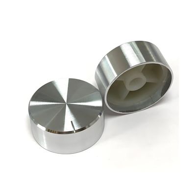 IBYZSO 2 Pcs 34x15mm Aluminium Knob Cap Silver 6mm Spline Shaft Replacement Control Handle for Potentiometer