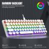 Bewinner 60% Wired Mechanical Gaming Keyboard, Compact 68 Keys Office Keyboard with RGB Backlight, Hot Swappable Retro Keypad for PC Laptop (White) view 2