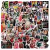 100pcs Horror Movie Stickers Halloween Waterproof Sticker Decals Water Bottle Skateboard Laptop Horror Stickers for Kids Teens Adults view 1
