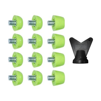 Football Boot Studs 30pcs Anti-Slip Football Spikes - Threaded Lightweight(Green)