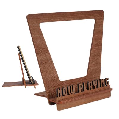 Wood Record Holder - Vinyl Stand, Portable Album Storage Rack | Decorative NowPlaying Display Shelf, Wooden Organizer Holds Up to 5 Records, Music Storage Solution for Living Room Turntable Setup